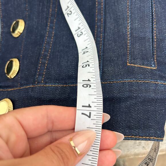 New Marciano By Guess Kylie Denim Jacket Cropped Dark Wash Small 4 Boxy 40 - Picture 13 of 14